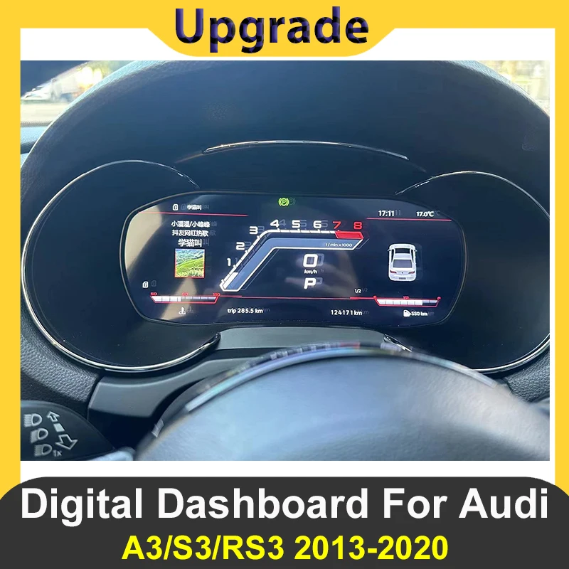 Car Digital Cluster Instrument CockPit For Audi A3/S3/RS3 2013-2020 LCD Center Speedmeters Dashboard Player Linux System