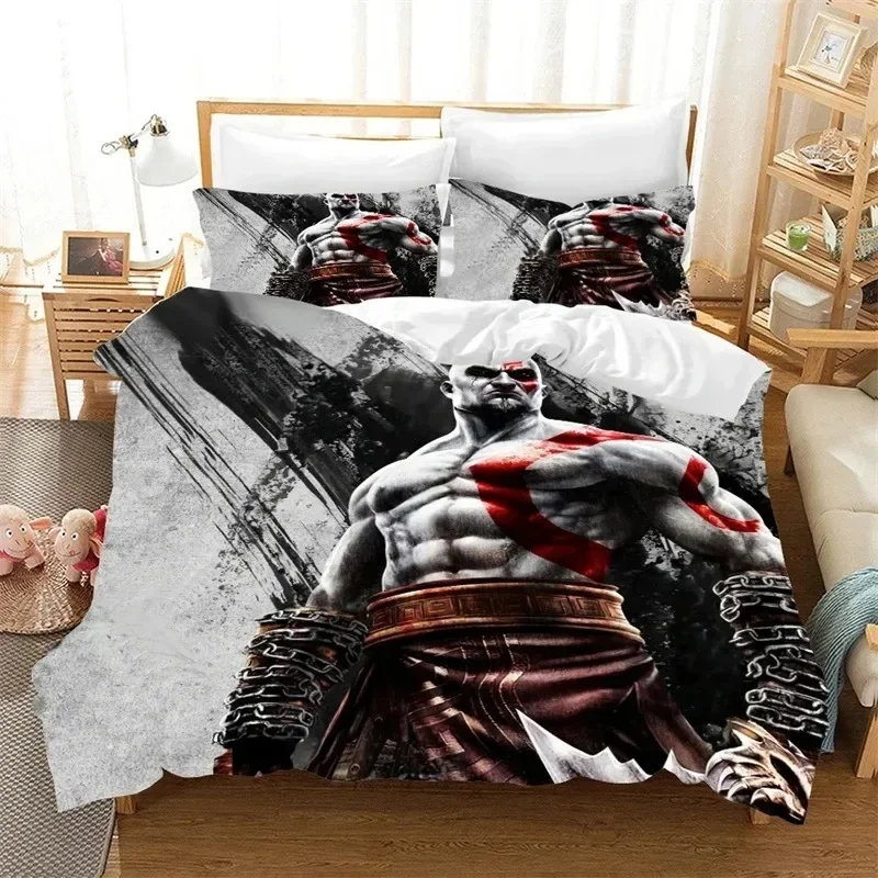 Digital Game God of War Handle 3D NEW Duvet Cover Pillowcase Bedding Set Adult Boy Girl Bedroom Decoration Single Double Large