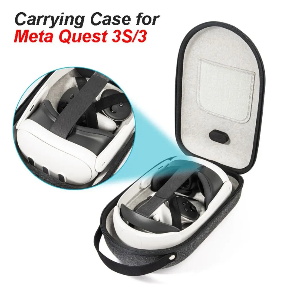 Shockproof VR Glasses Storage Bag Felt Portable Protective Box Anti-fall Large Capacity for Meta Quest 3S/3 Headset