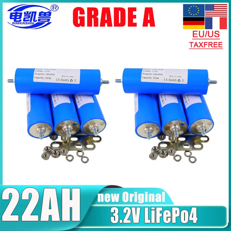 1-16pcs New 3.2V 22Ah motorcycle engine LiFePo4 battery pack DIY 12V 24V 48V A-level modified rechargeable battery tax exempt