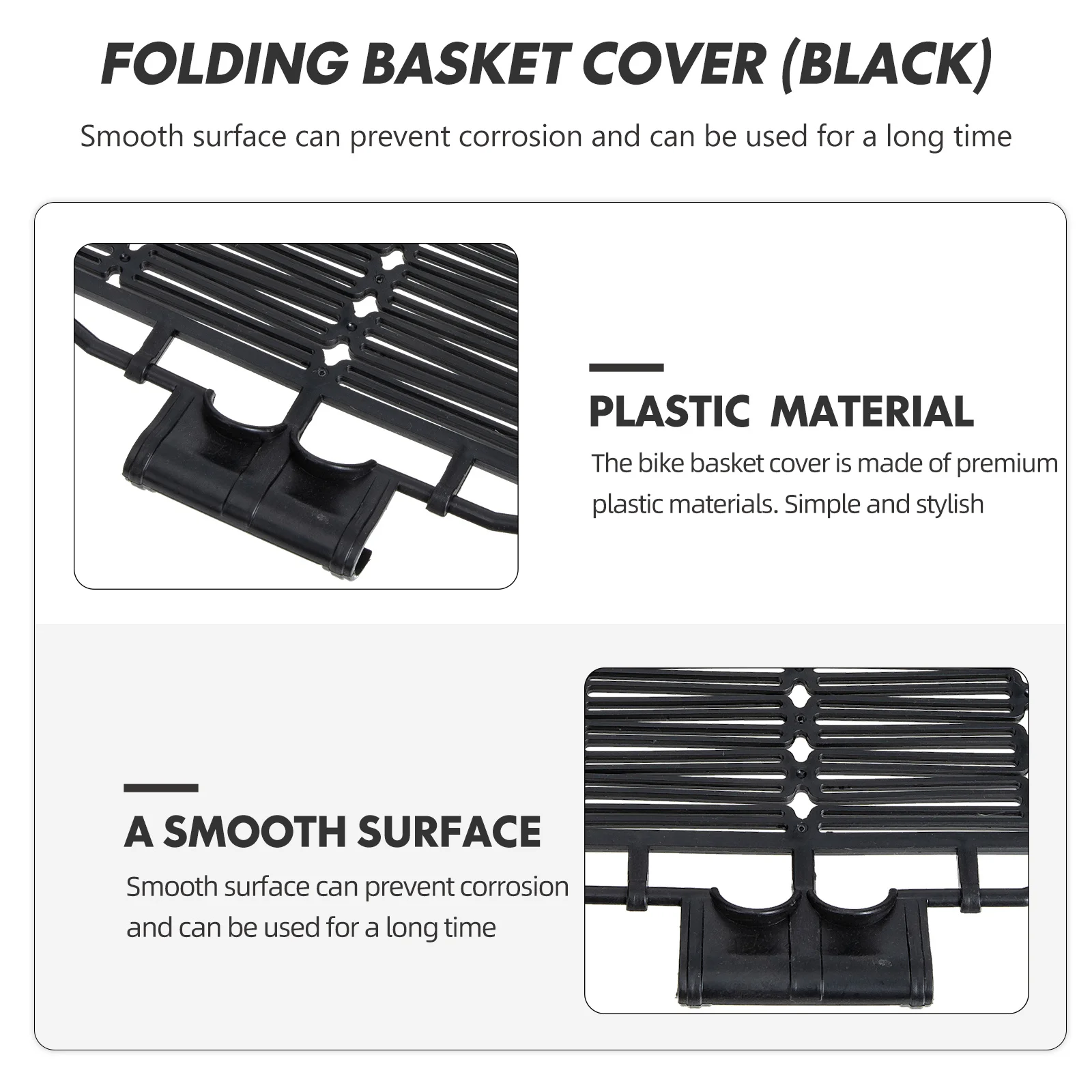 Bike Basket Cover Lightweight Plastic Sturdy Design Easy Install Front Basket Lid Cycling Accessory Bike Supply