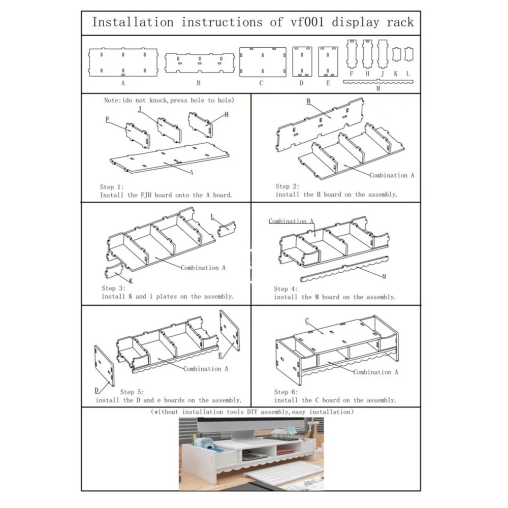 Estante elevado de Monitor para ordenador portátil, organizador de teclado, almacenamiento de escritorio, impresoras, A