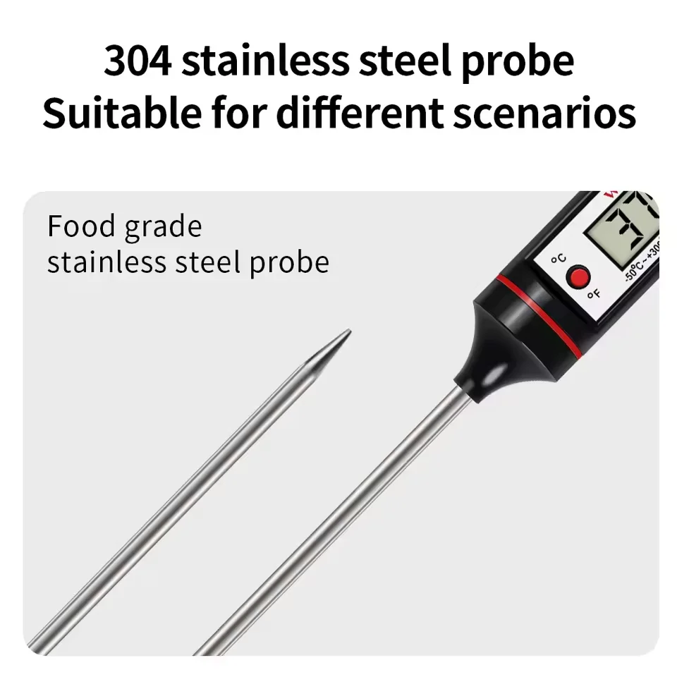 -50-300℃ Digital Food Thermometer For Meat Kitchen Cooking Water Milk Food Probe Temperature Meter BBQ Electronic Oven Tool