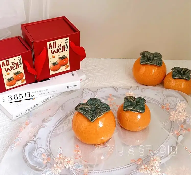 Orange Aromatherapy Candle Gift Box with Hand Gift, Fragrant Fragrance, Small and High Sense Birthday Gift