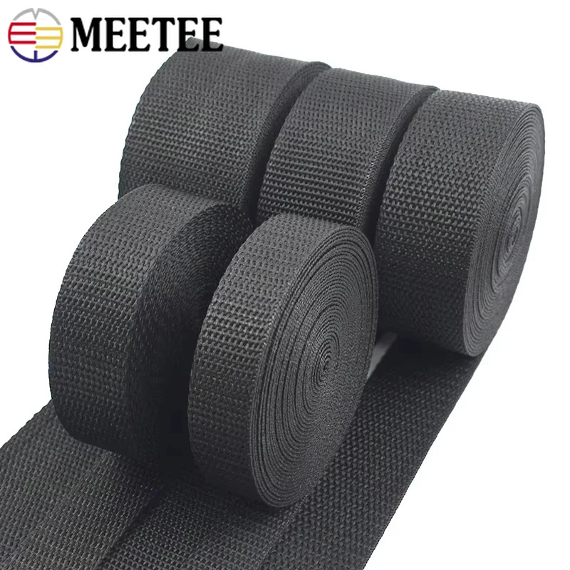 2-10M 20-50mm Black Nylon Webbing Shoulder Bag Strap To The Meter Safety Belt Lace Ribbon Decoration PP Band Sewing Accessories