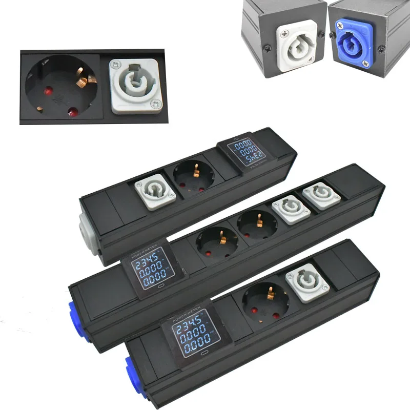 PDU power board Schuko NAC3MPA NAC3MPB input/output sound plug socket 1-10AC EU aviation combination socket with ammeter