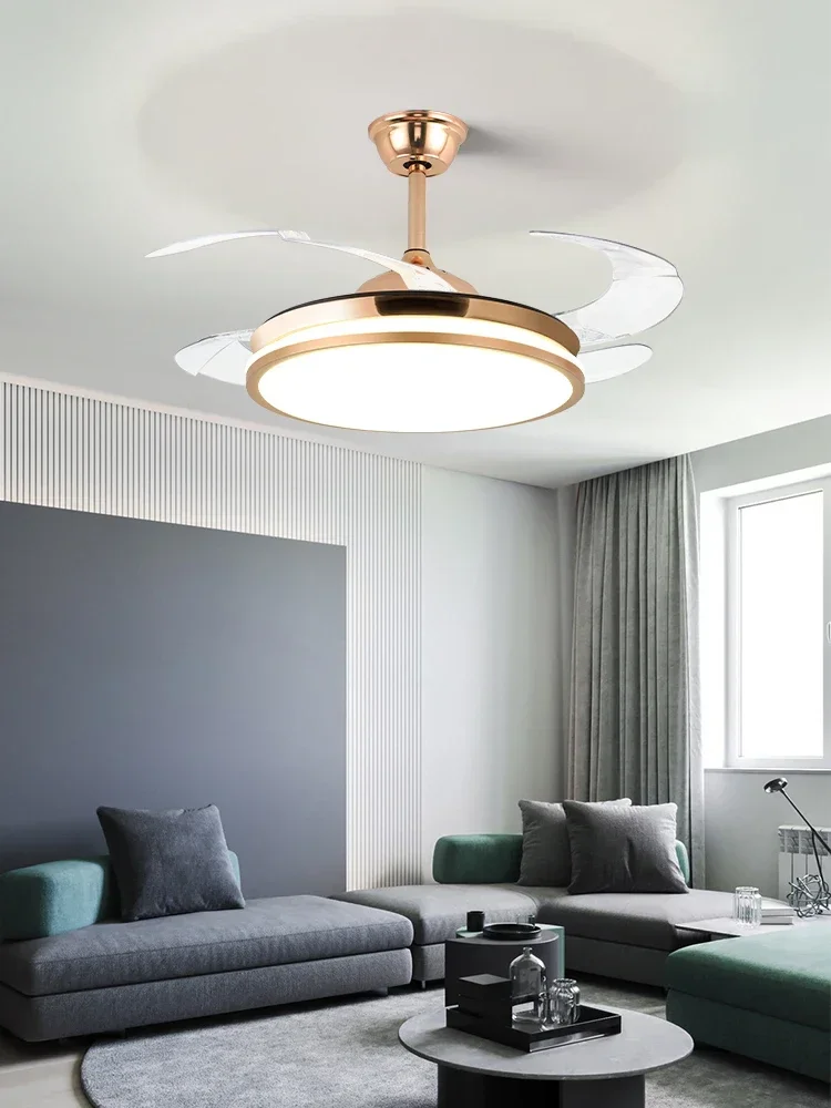 

LED invisible fan lamp frequency conversion modern simple living room dining room bedroom ceiling chandelier fan light