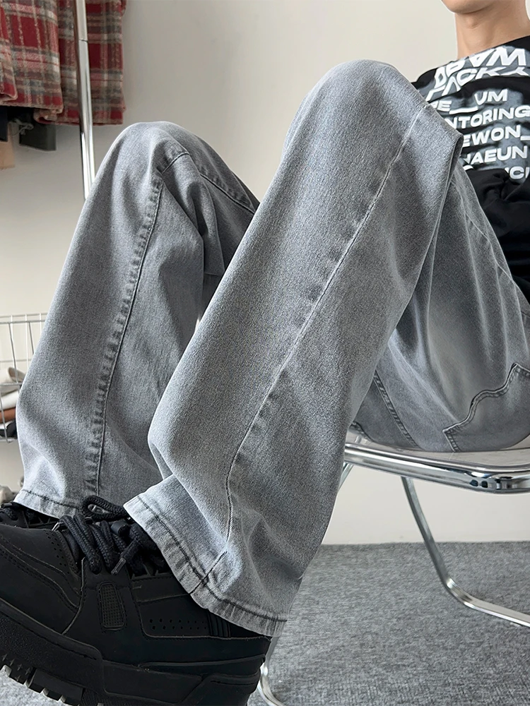 

Мужские джинсы American Waed в винтажном стиле, эластичные, летние, приталенные, повседневные, прямые, расклешенные, молодежный стиль