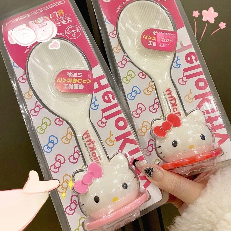 

5PCS Hellokitty Anime Kawaii Rice Cooker with Rice Spoon Bracket Stove Decoration Cute Life Props for Cartoon Tableware