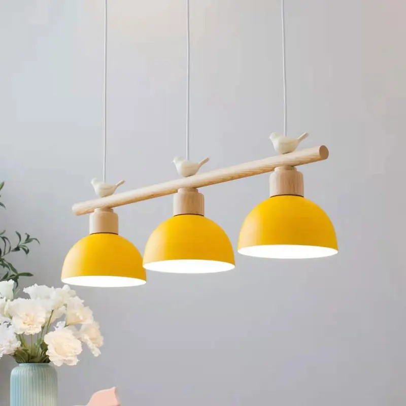 Minimalist Modern Three Head Restaurant Pendant Lamp Nordic Light Luxury Japanese Living Room Kitchen Corridor Bar Birddroplight