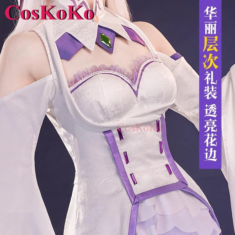 CosKoKo Emilia Cosplay Anime Re:Life In A Different World From Zero Costume Elegant Dress Halloween Party Role Play Clothing New