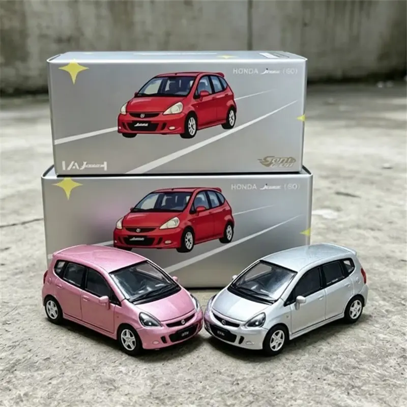 Modelo a Escala 1:64 del Honda Fit Jazz GD1 GD3 2001, Auto Clásico de Aleación Fundida a Presión, Vehículo de Calle en Miniatura