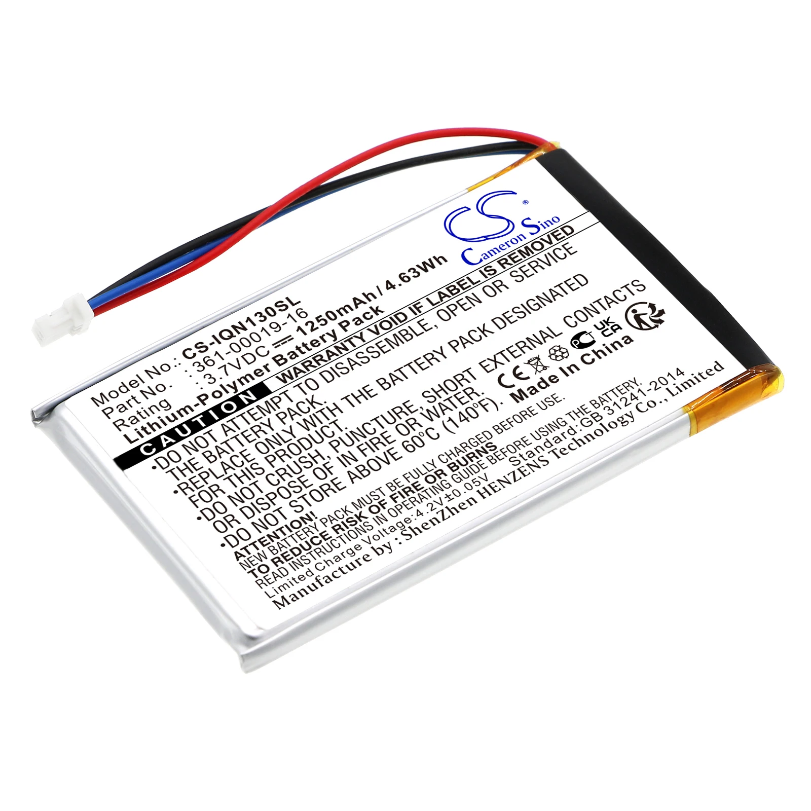 1250mAh Battery for Garmin Nuvi 1300, 1340T Pro,1350, 1350T, 1370, 1370T,1375T,1390,1390T, 1490