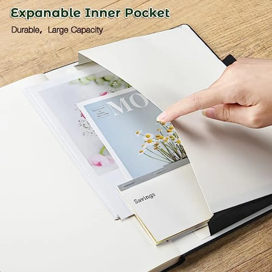Caderno de papel gráfico caderno de capa dura 8.5x11 grade caderno diário para mulheres homens grandes diários de couro para escrever grosso p