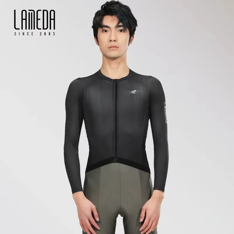 LAMEDA Men Cycling Jersey Spring Summer Bike Top Breathable Quick Drying MTB Road Sport Running Hiking Bike Long Sleeves