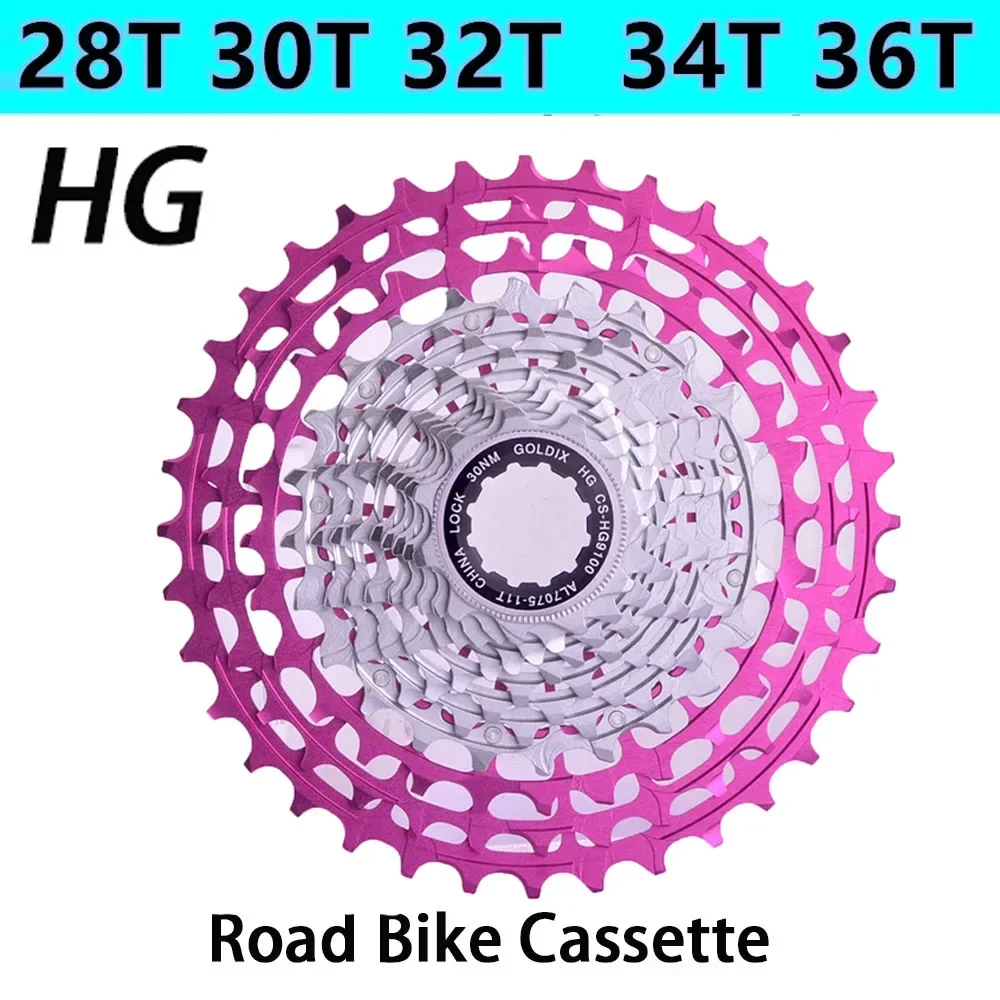 

Ultralight Road Bike 11v 12v HG cassette freewheel cnc 11-28T/32T/34T/36T hollow rainbow sprocket for road bikes 11/12 speed