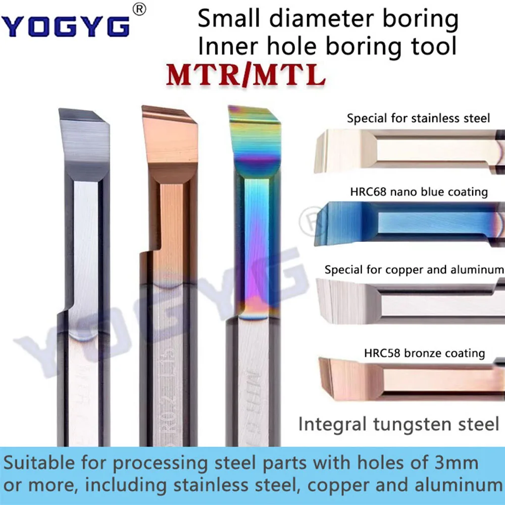 

MTR/MTL 2 3 4 5 6 8 10 Steel parts stainless steel copper aluminum Inner hole machining integral carbide Inner bore boring tools