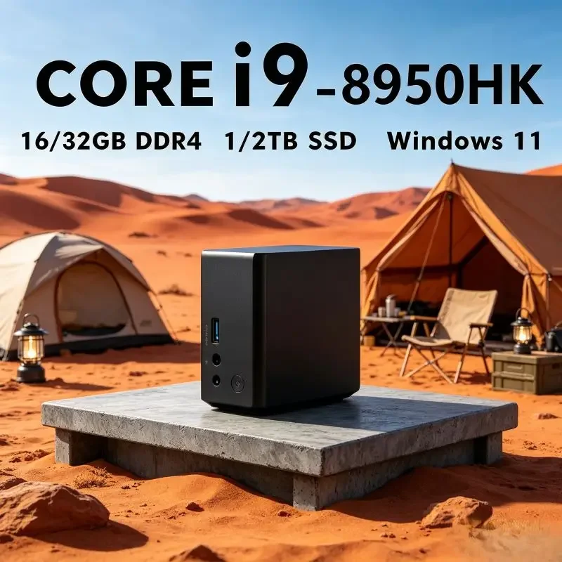 

Mini PC Core I9 8950HK, Win11, 16GB SSD ,WiFi6, BT5.2, 4K, Compact Space-saving Design, Fully Daily Home and Office Usage Needs