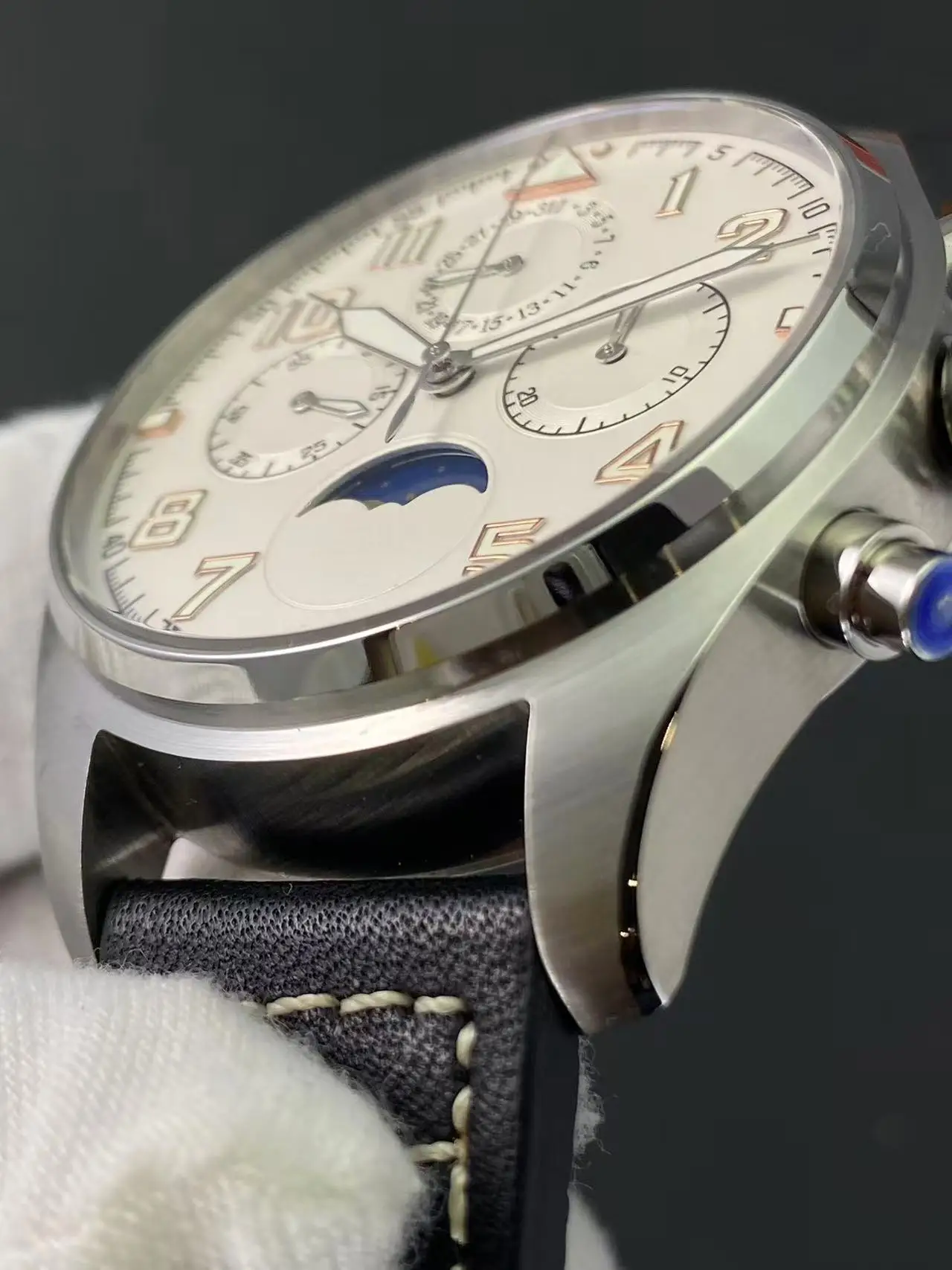 Seagull ST1908 manual mechanical timing movement pilot night light moon phase men's watch 43MM large size sports and leisure