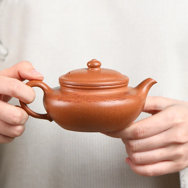 210ml Chinese Yixing Purple Clay Teapot Famous Handmade Tea Pot Beauty Tea Infuser Kettle Authentic Raw Ore Zisha Tea Set