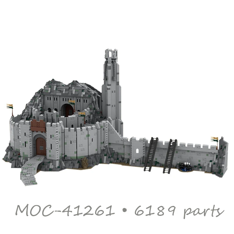 

Moc-41261 World Famous Architecture Medieval Castle Helm's Deep Ucs Scale Fortress of War MOC Building Blocks Toy Gift 6189Parts