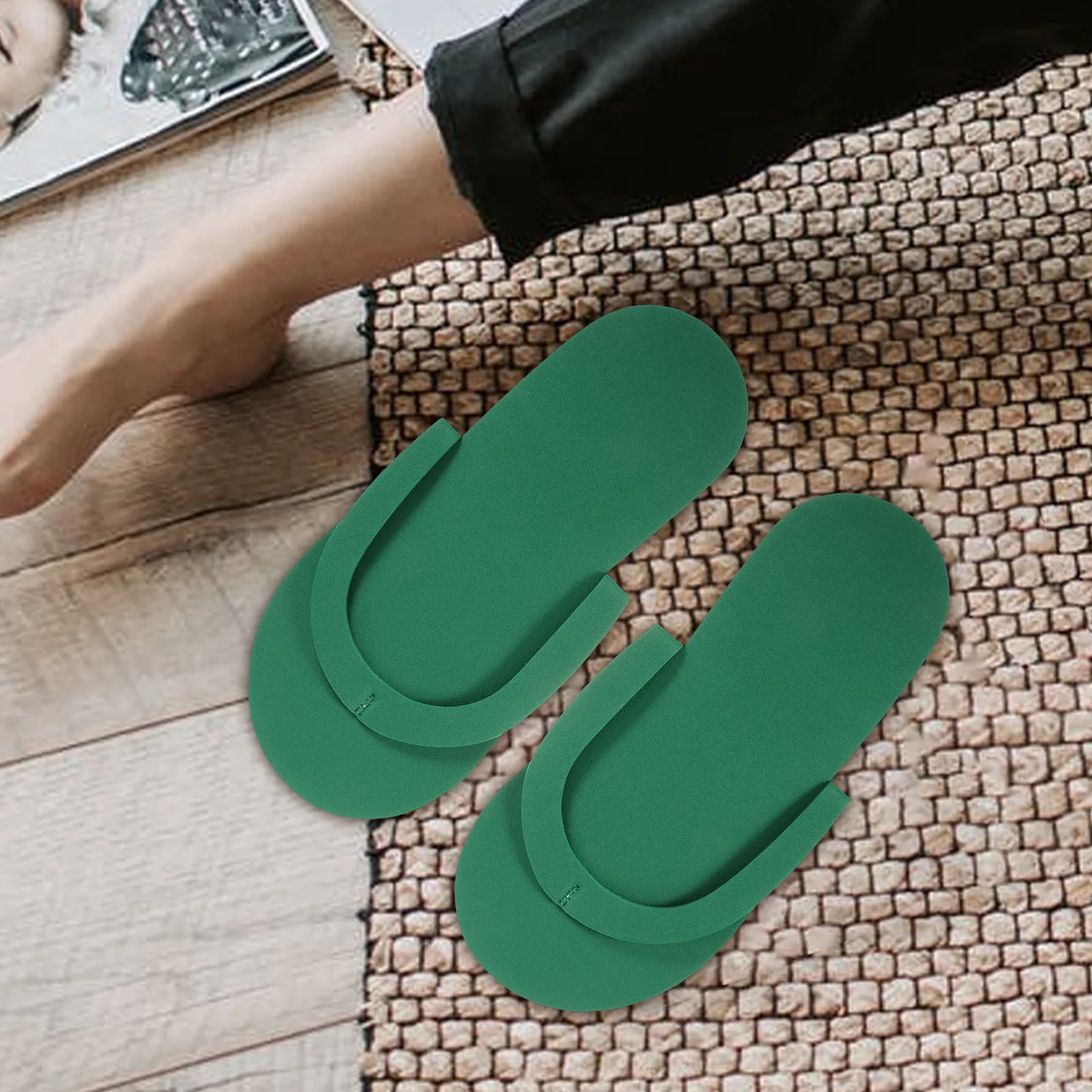 

24 Pairs Foam Pedicure Slippers Disposable Beach Salon Spa Home Hotel Travel EVA Guest Footwear Single Use Flip Flops