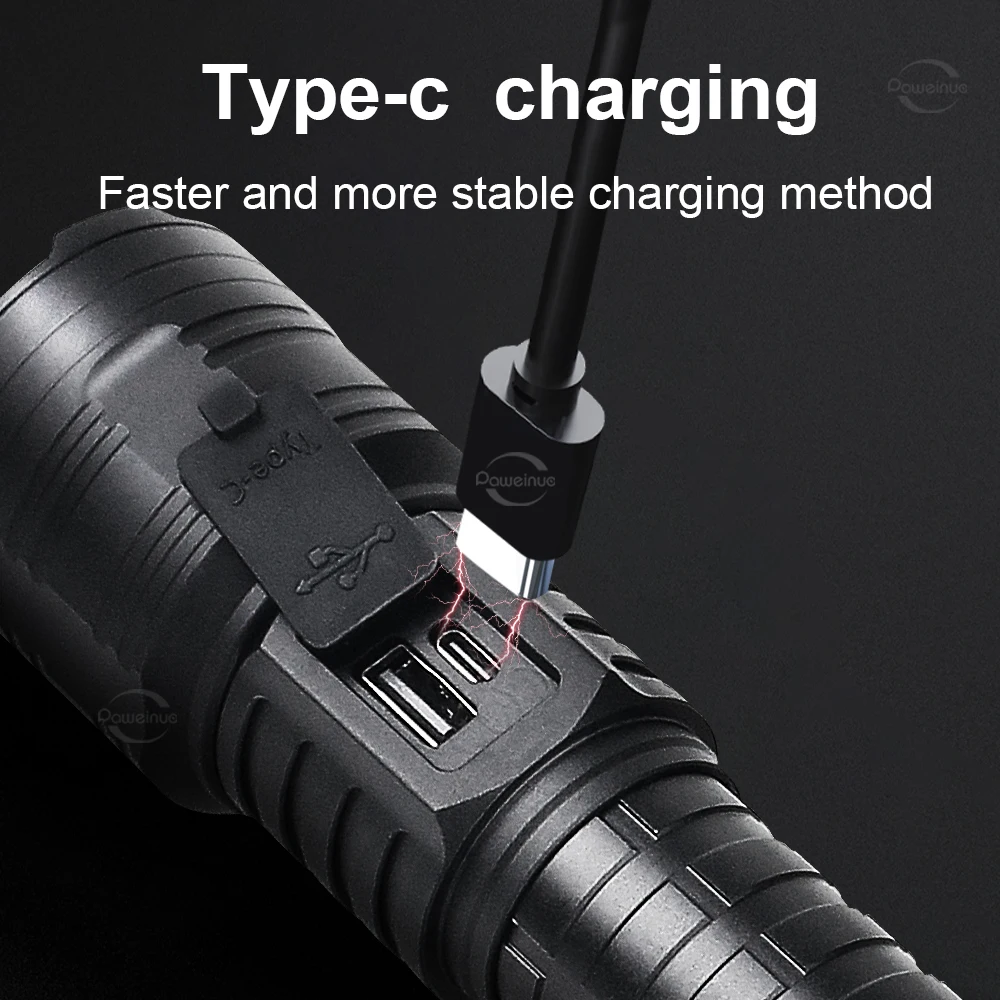 2024 Newest 10000mAh Rechargeable Flashlight 800W LED High Power LED Flashlights Powerful Rang Long Torch Light Tactical Lantern