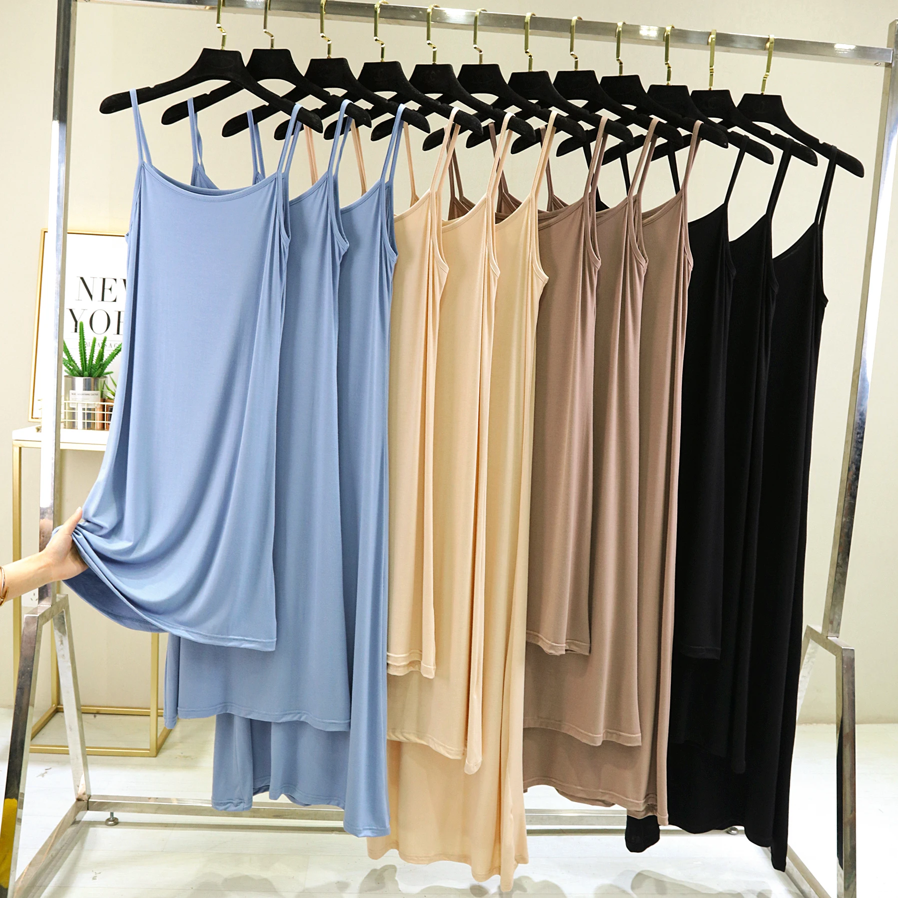 Feminino Modal Midi Dr Svel Verão Longo Dr Colete Solto Dr Camada Base Tamanho Grande No Sve Dr