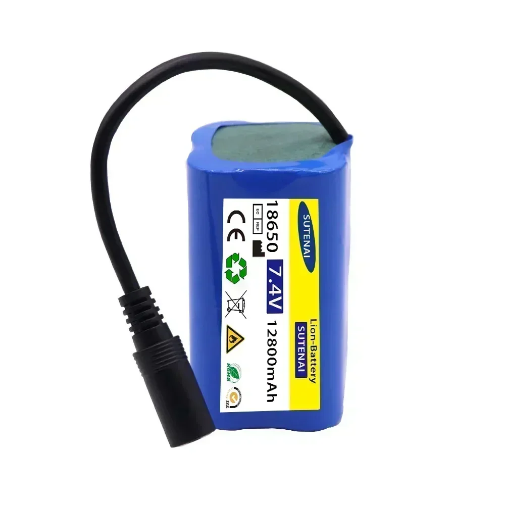 Batería de 7,4 V, 12800mAh, 6800mAh para T188 T888 2011-5 V007 C18 H18, etc., Control remoto, piezas de barco de cebo de pesca RC