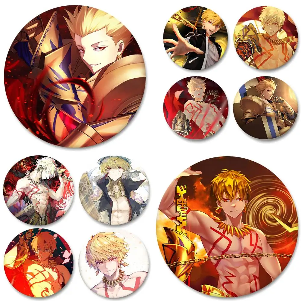 Gilgamesh Anime Fate Stay Night Round Badge Lapel Pin Backpack Clothing Jewelry Accessories Gift Brooch