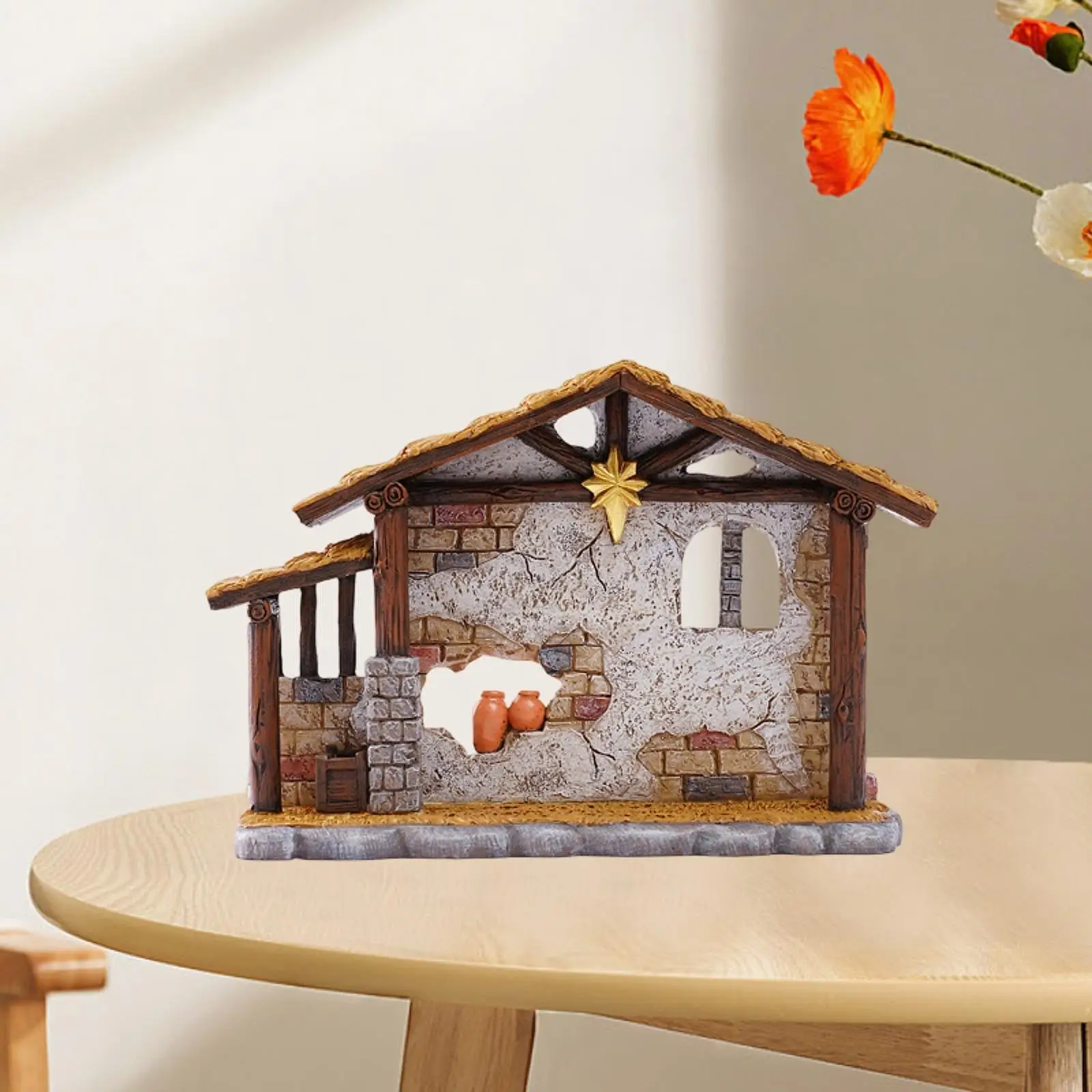 

Рождественская скульптура, статуя навеса, подарок для домашнего декора, художественные ремесла, религиозная фигурка из смолы, украшение для столешницы, спальни