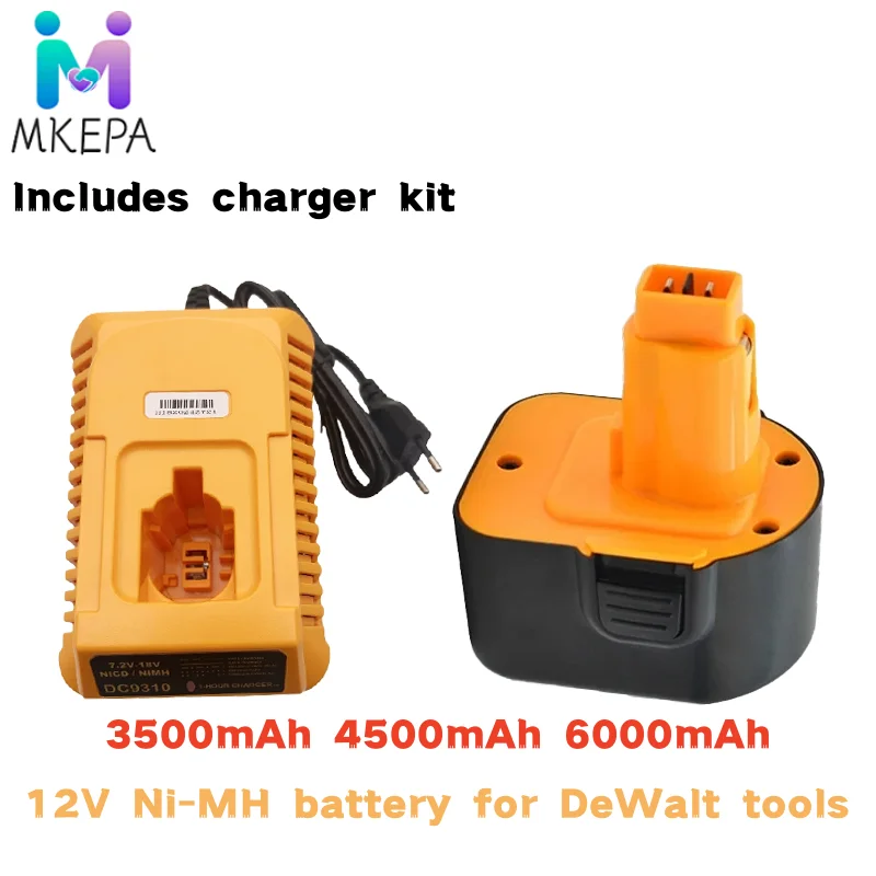 Air freight 12V nickel hydrogen tool battery, 3.5Ah 4.5Ah 6Ah/suitable for DeWalt DW9071 DW9072 DC9071 DE9072 DE9074 DE9075