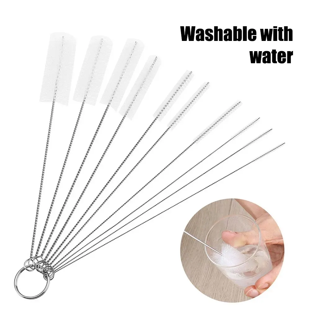 10PCS Cleaning Tattoo Tattoo Equipment Pipeline Cleaning Tools Pipe Brush Stainless Steel Cleaning Cup Brush Milk Bottle