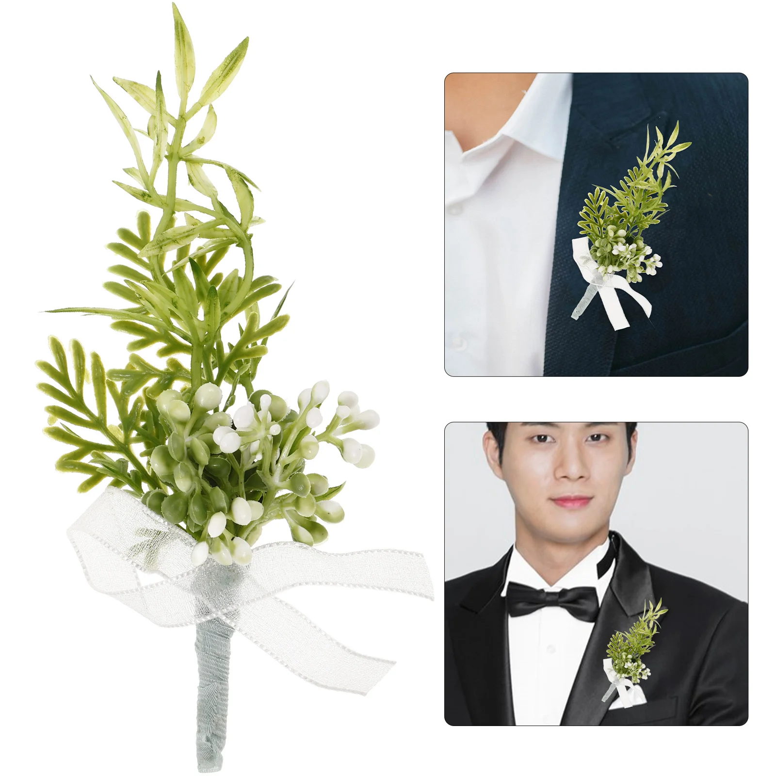

3Pcs Wedding Boutonniere Artificial Flower Corsage Romantic Bride Groom Suit Decoration Party Accessory Wedding Corsage