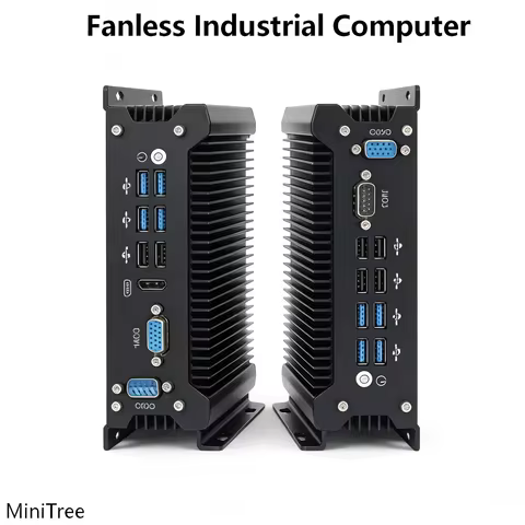 Fanless Industrial Computer 2*RS232 COM Core i7 1355U i5 1335U i3 1315U Dual Lan HD VGA UBUNTU Factory Automation Mini PC 4G SIM