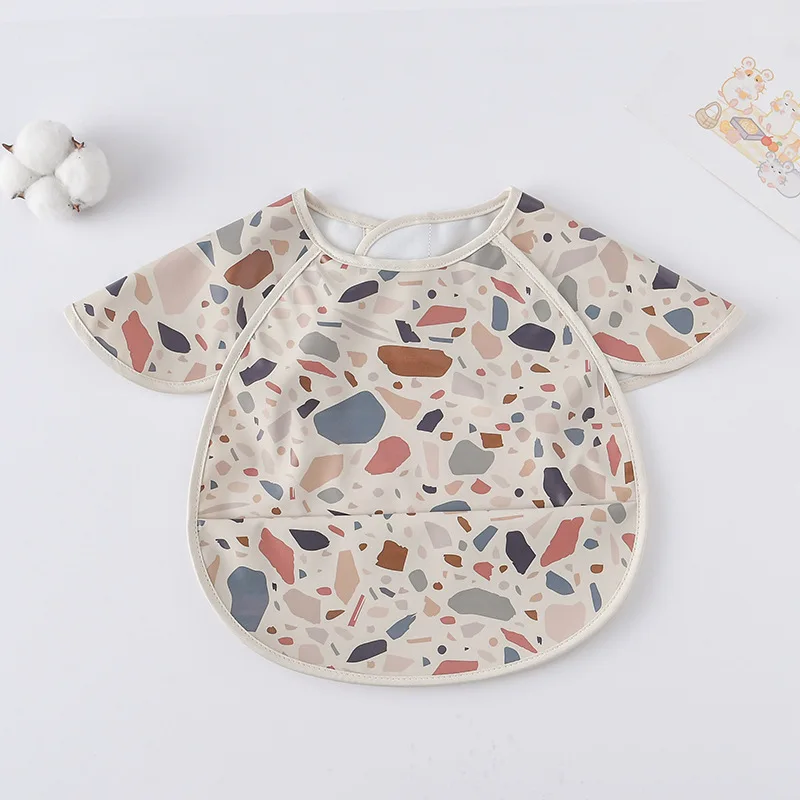 New Waterproof Short Sleeve Baby Bibs Cute Cartoon Washcloth Feeding Apron Bib Soft Burp Cloth For Toddler Boy Girl Bandana Bibs