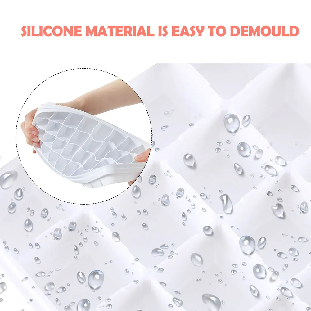 

2 Sets 36-Cavity Silicone Trays Freezer With Shovel Large Capacity Making Tool Quick Demould Practical Cube Makers For Home Use