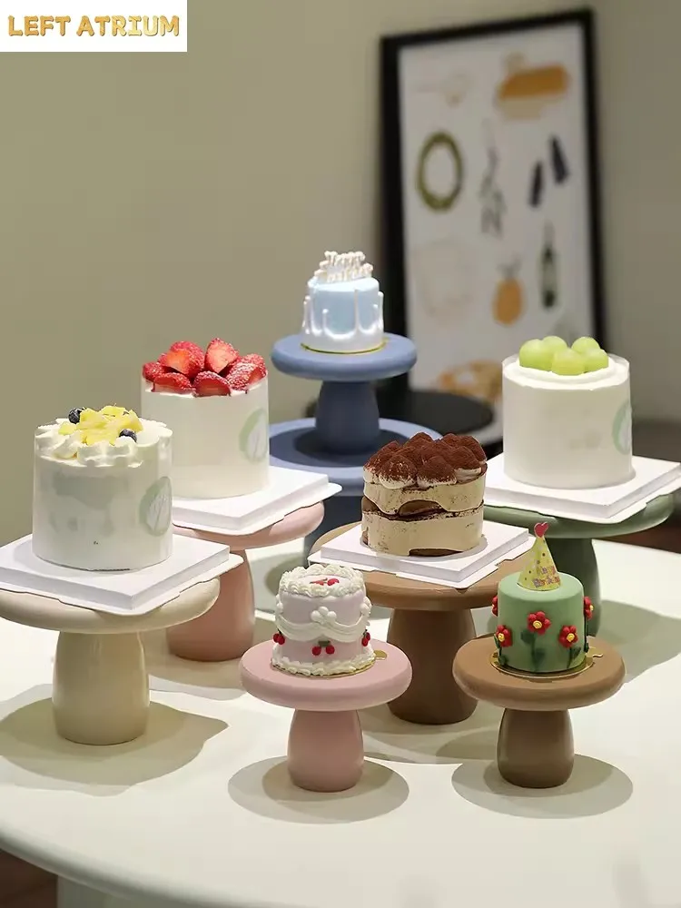 Mushroom Wooden Plate Cake Pan Pallets Snack Stand Dessert Plates Bread Refreshment Dim Sum Dish