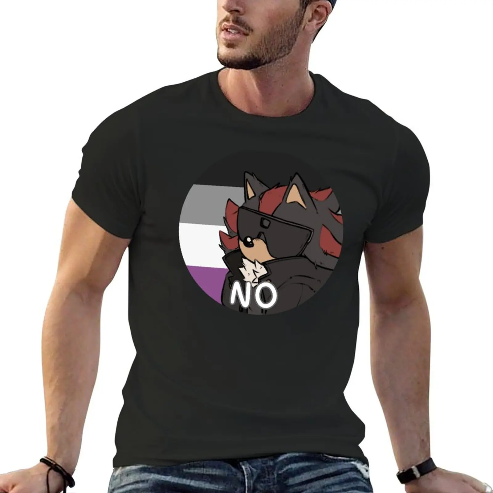 

Asexual Shadow T-Shirt blanks korean fashion Men's cotton t-shirt