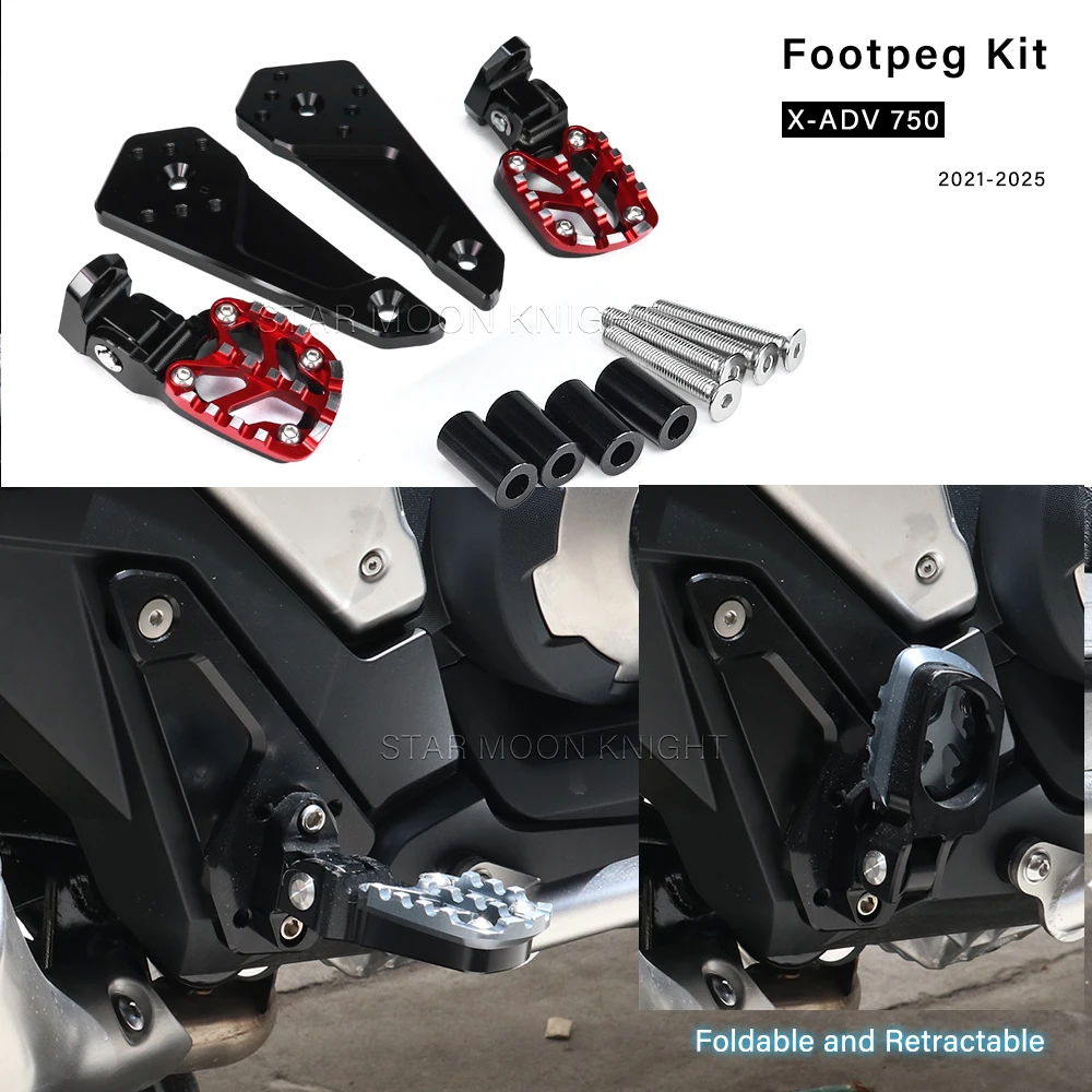 x-adv750-foot-rest-pedal-kit-for-honda-x-adv-750-2021-2025-accessories-foldable-aluminum-passenger-footpegs