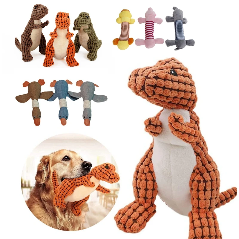 Pet Dog Plush Dinosaur Toys Interactive Dog Chew Toys Plush Stuffing  Cat Supplies Squeak Dog Tooth Grinding Toys  Wholesale