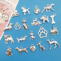20pcs/lot Zinc Alloy Dog Paw Shaped Charms for DIY Necklace Pendant Jewelry Making