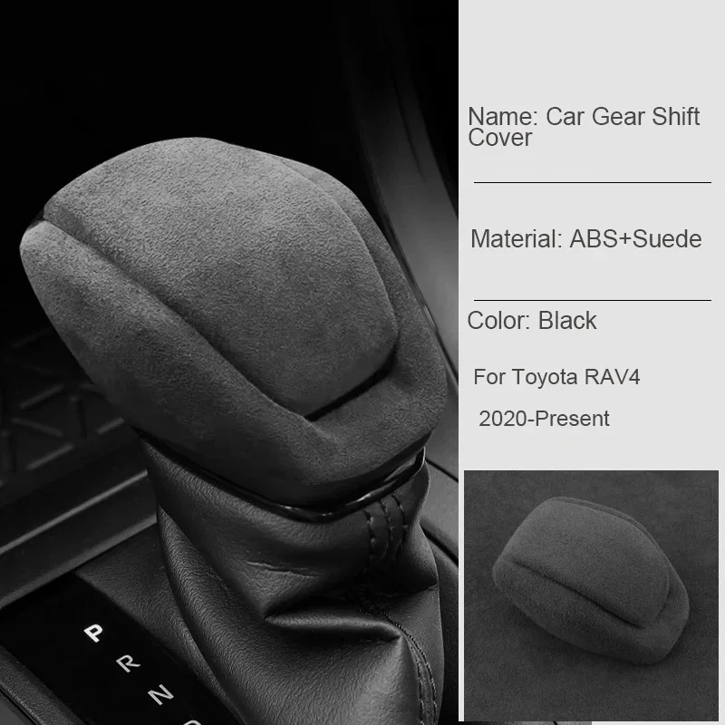 

For Toyota RAV4 Highlander Kluger Camry Corolla Cross 2020-2026 Car ABS Suede Protect Gear Head Cover Gear Lever Protect Shell