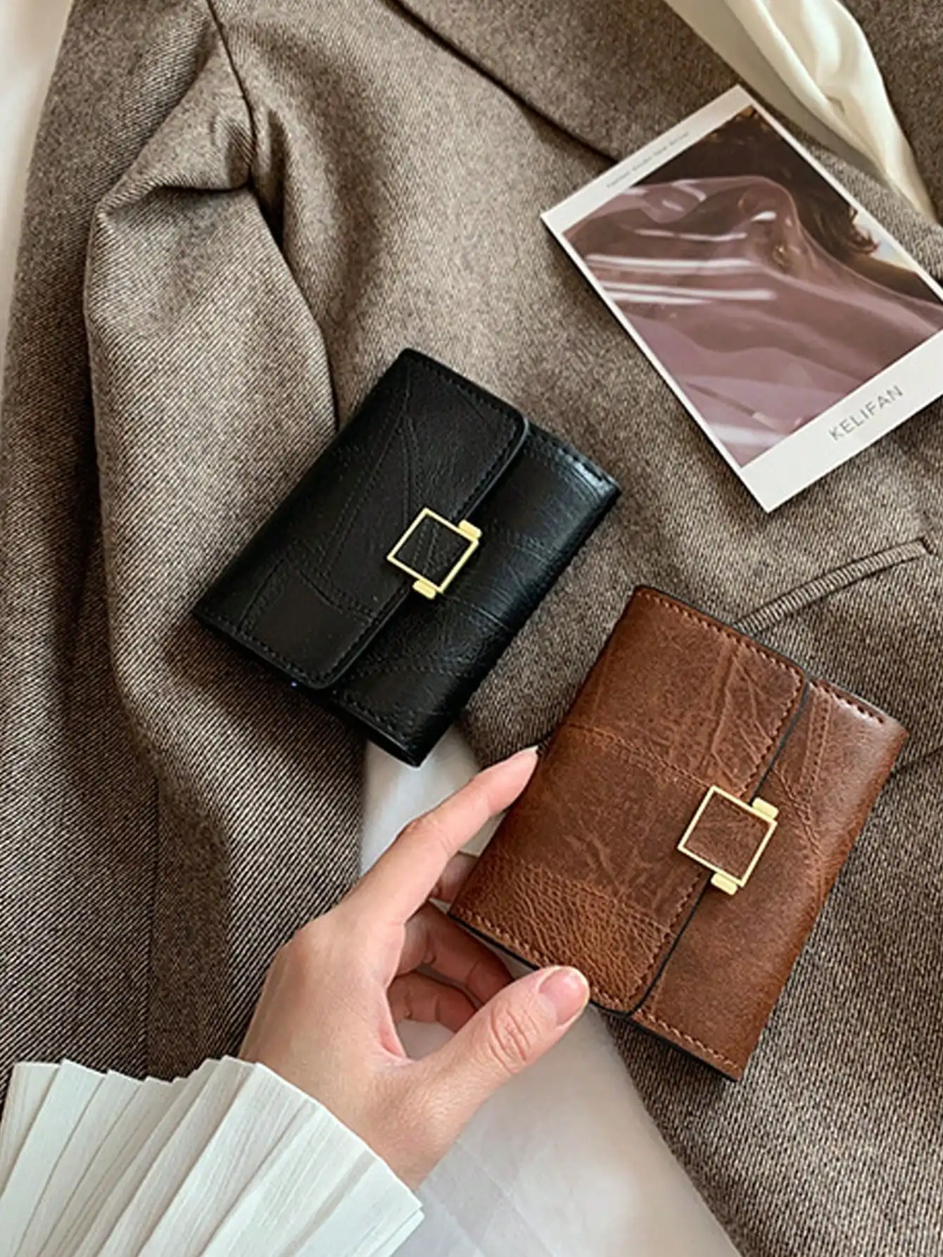 

Vintage Charm Wallet, Women's Wallet Fashion Clip Retro Multifunctional, Benyanu Retro Women's Mini Wallet, Can Accommodate Coin