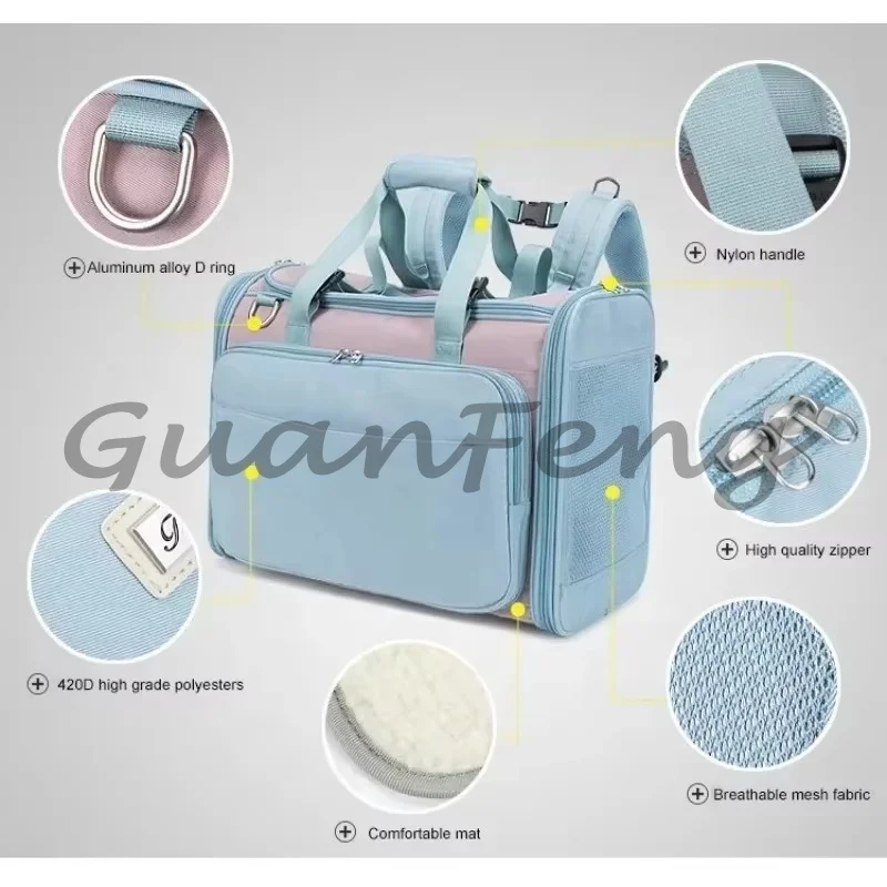 Portable Foldable Breathable Pet Tote Bag Airline Travel Carrier for Cat Dog Outdoor Stroll & Hiking