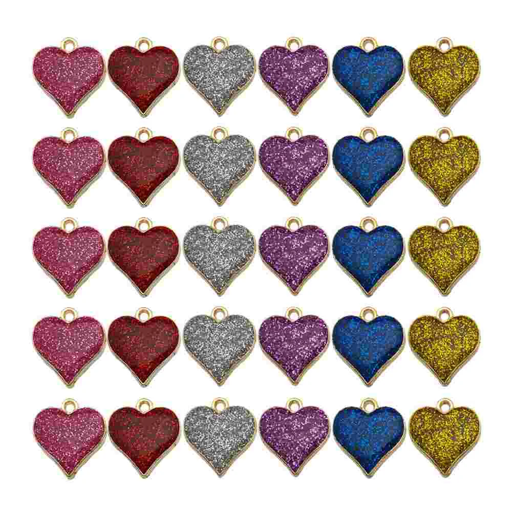 

30 Pcs Heart Necklace Pendant Charms Pendants Decor Shaped Jewelry Onion Powder Love For Making Alloy