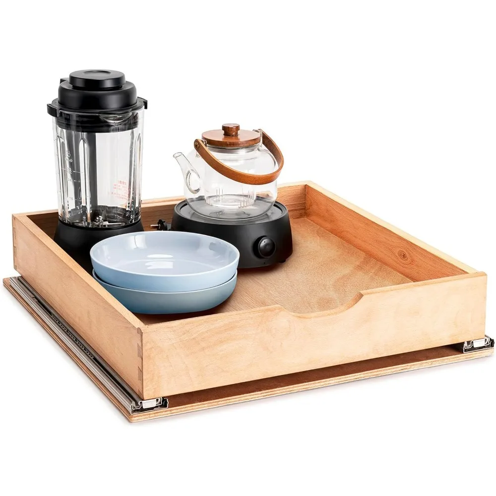 منظم درج خزانة قابل للسحب مجمع بالكامل مع شرائح إغلاق ناعمة سهلة التركيب بنفسك 21 وات × 21 دي