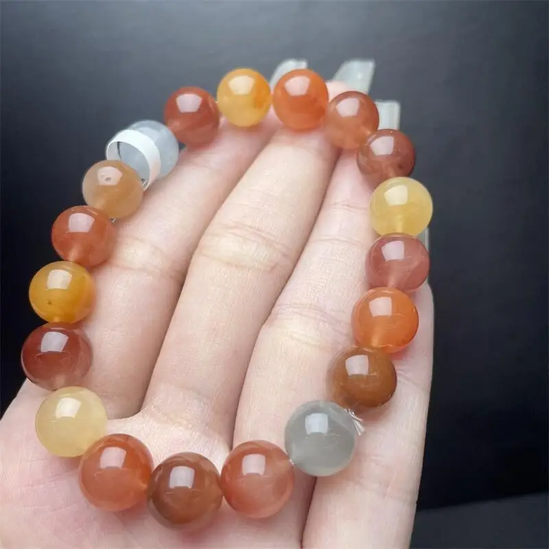 

9MM MNatural Colored Rabbit Hair Quartz Bead Bracelet Yoga Reiki Healing Stretch Bangles Female Holiday Gift 1PCS