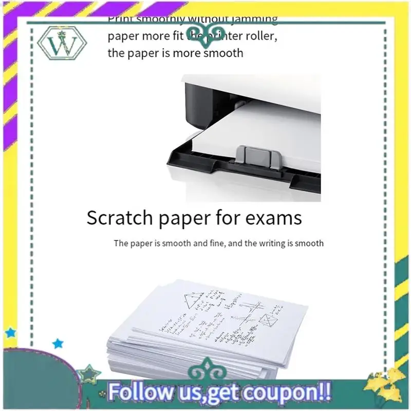 NEW A4 Copy Paper Multipurpose, Printer Paper 8.27X11.69 Inch White, White Paper,Office Supplies(500 Sheets)