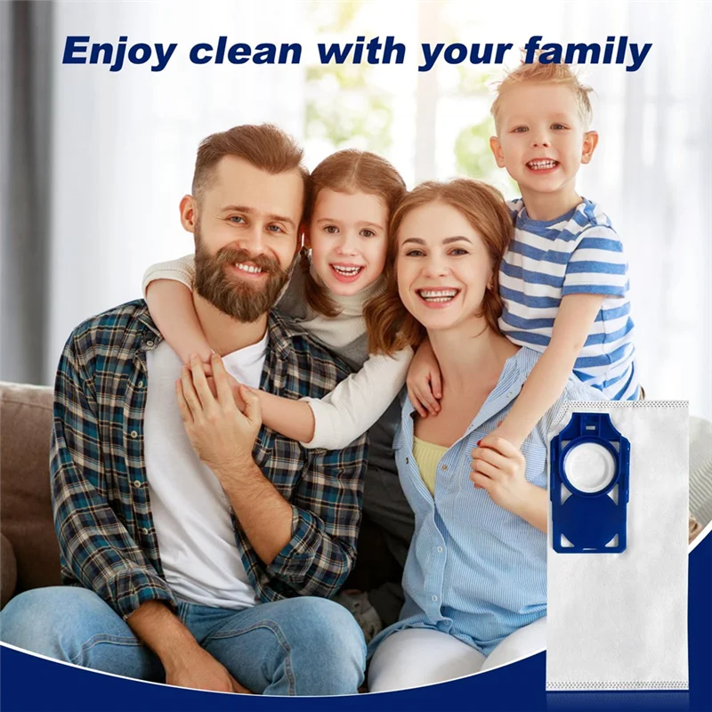 FZFZ 8 قطع بديلة من أكياس مكنسة HEPA لـ Riccar Brilliance R30D، R30P، R30PET والبساطة المتزامنة S30D، S30P، S30PET